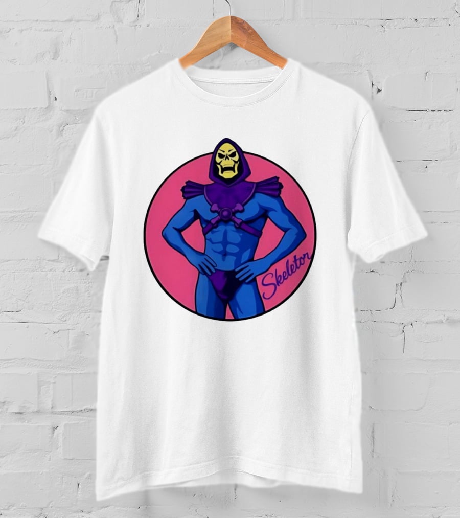 Skeletor Powerful Stance Pink T-Shirt