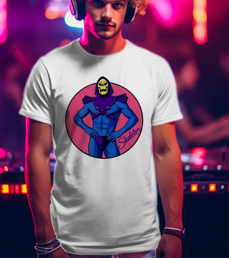 Skeletor Powerful Stance Pink T-Shirt