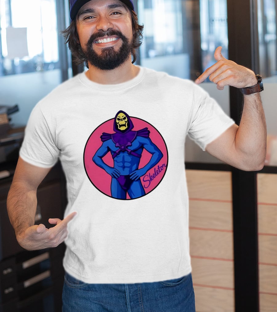 Skeletor Powerful Stance Pink T-Shirt