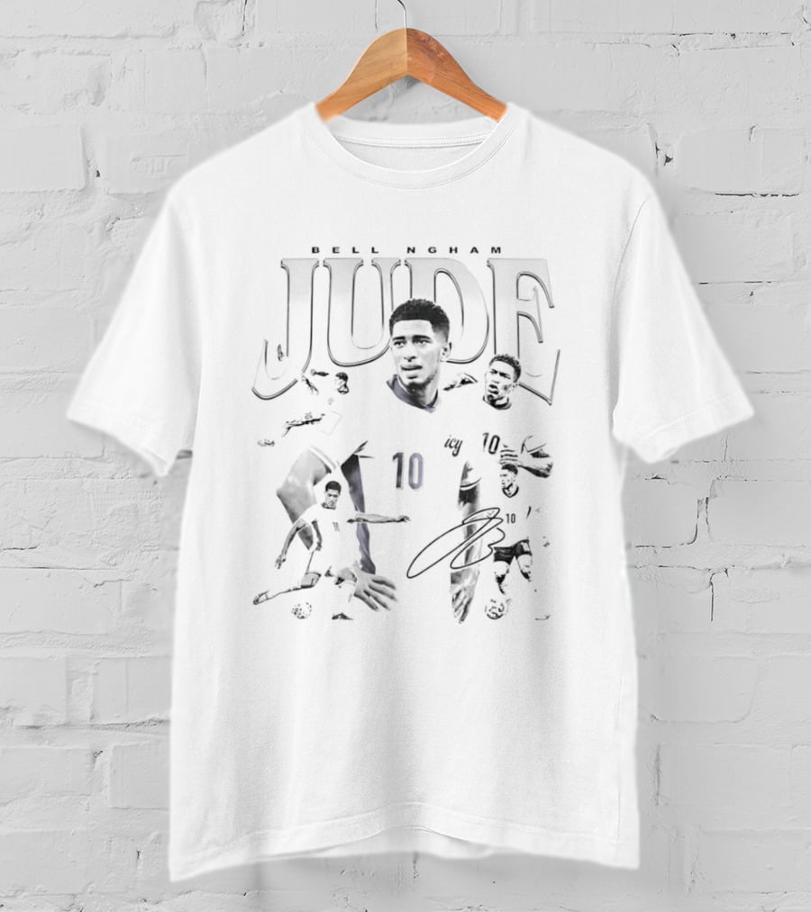 Jude Bellingham 10 Icy Collage Football Number Signature T-Shirt