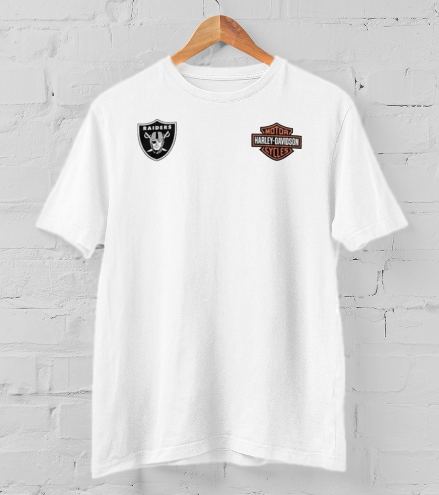 Las Vegas Raiders Harley Davidson Ride Loud Sundays Roll Built For Game Day T-Shirt