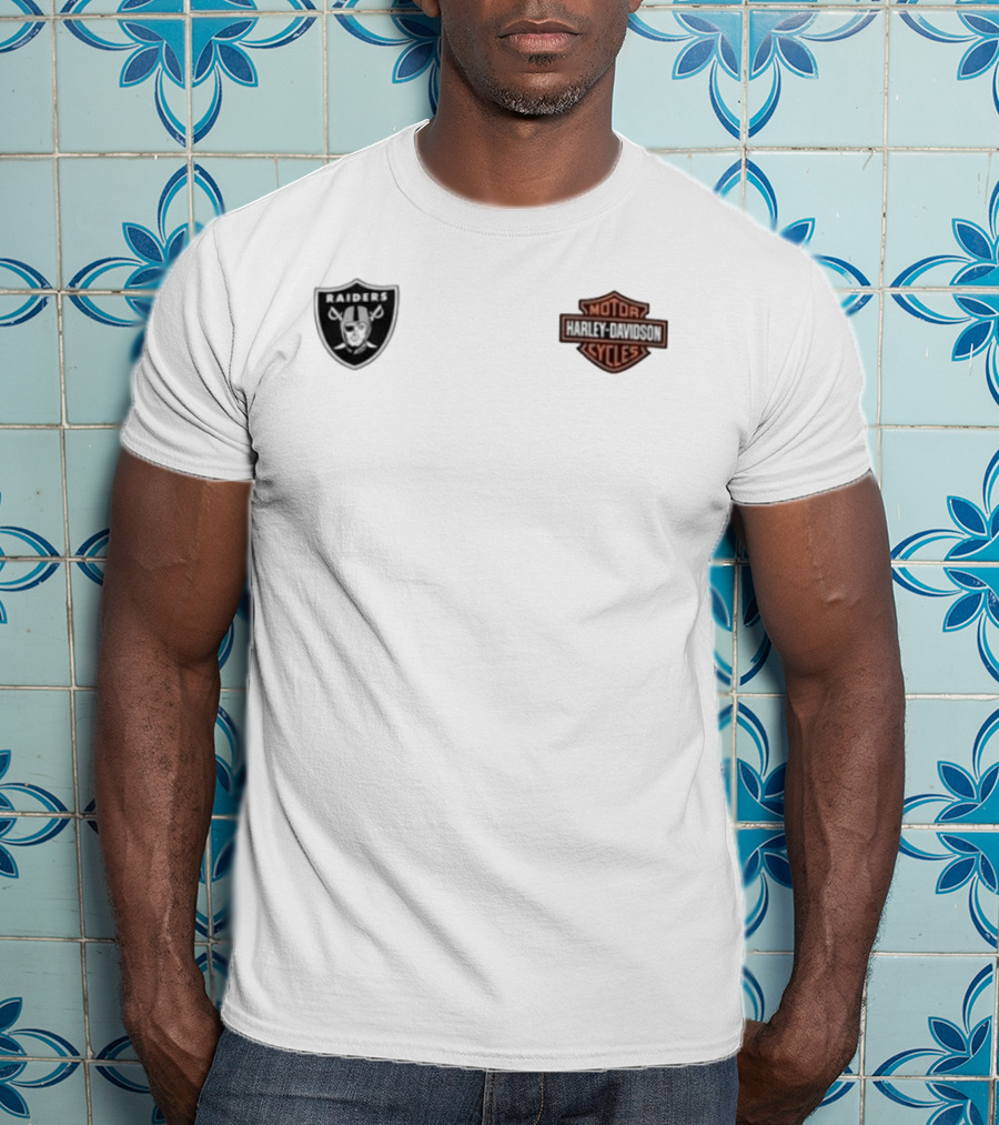 Las Vegas Raiders Harley Davidson Ride Loud Sundays Roll Built For Game Day T-Shirt