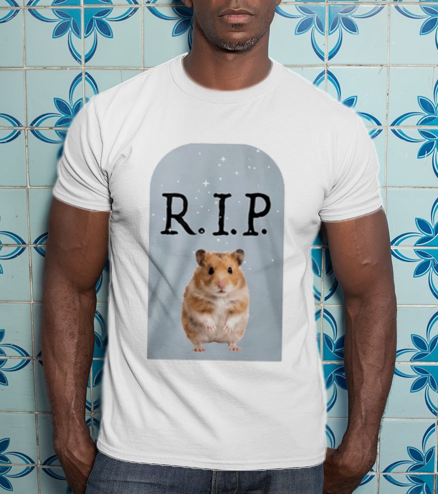 R.I.P. Lil Cenat Hamster Memorial With Stars And Clouds T-Shirt