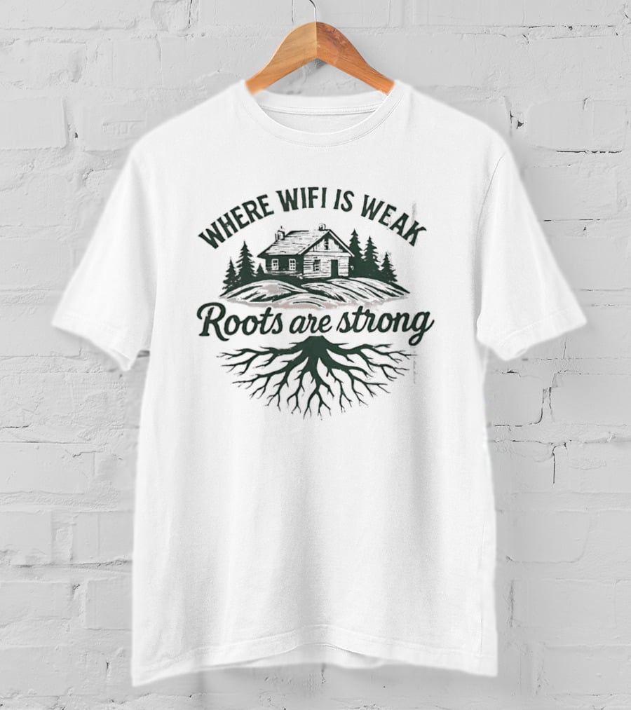 Where Wifi Is Weak Roots Are Strong Cabin Nature Roots T-Shirt