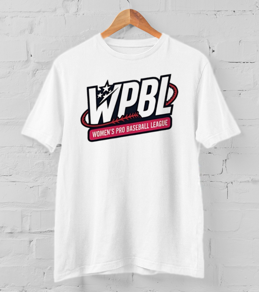 Women's Pro Baseball League WPBL Stars And Baseball Stitch Oval T-Shirt