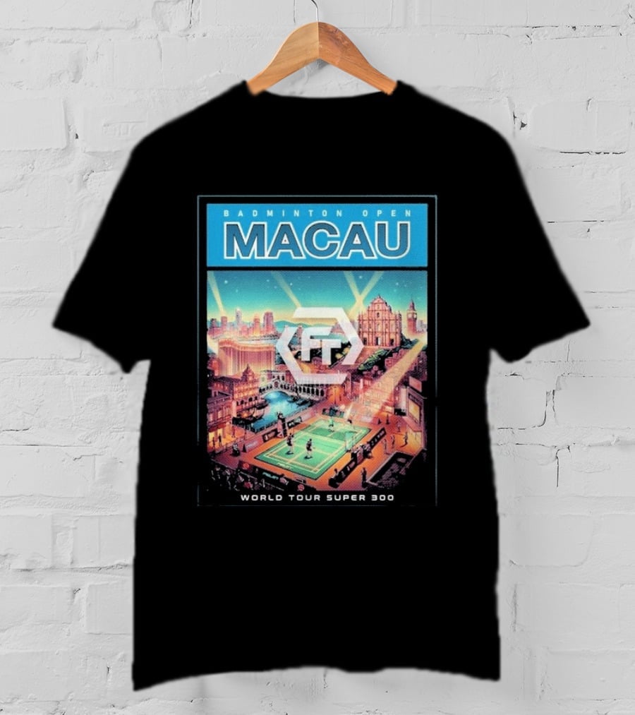 Badminton Open Macau 2026 World Tour Super 300 Cityscape Scene T-Shirt