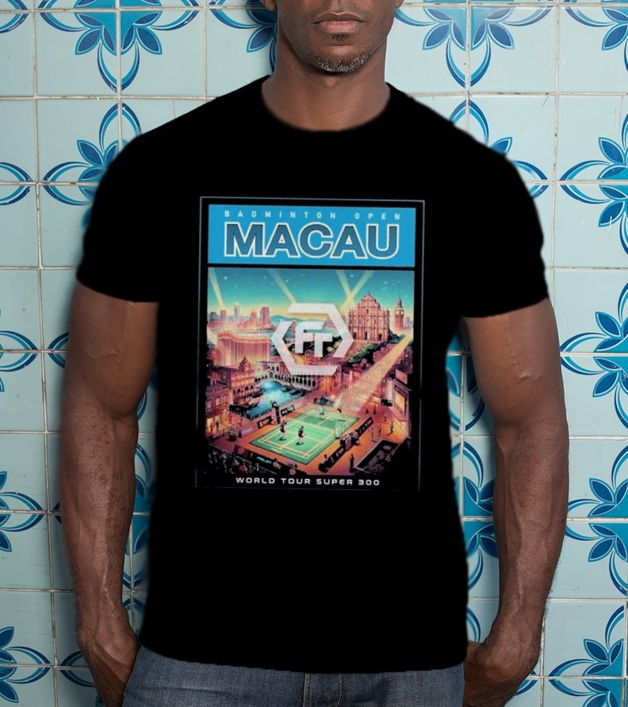 Badminton Open Macau 2026 World Tour Super 300 Cityscape Scene T-Shirt