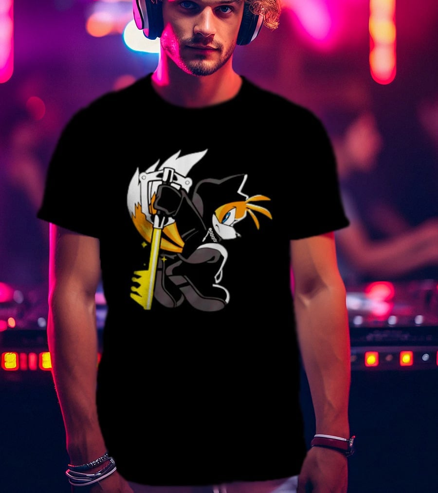 GoblinTengu Yellow Black Hooded Cat Keyblade Warrior T-Shirt