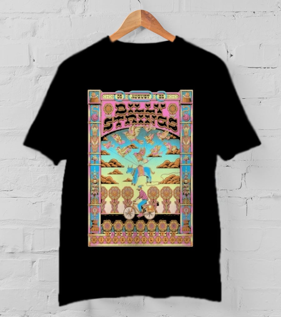 Billy Strings August 9 25 Minneapolis MN Psychedelic Style Birds Bicycle Rider T-Shirt