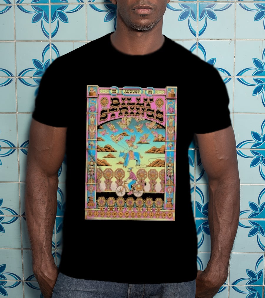 Billy Strings August 9 25 Minneapolis MN Psychedelic Style Birds Bicycle Rider T-Shirt