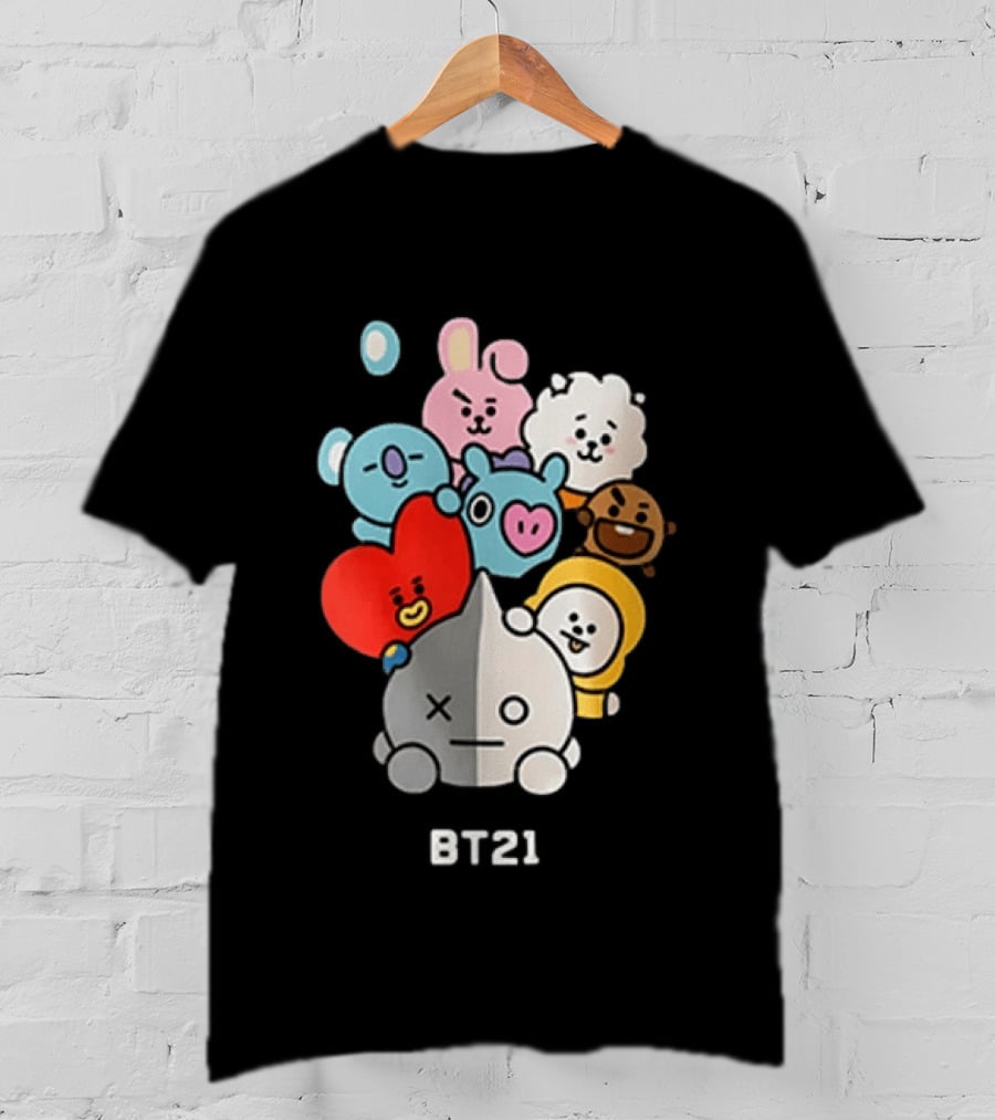 BT21 Characters Koya RJ Shooky Mang Chimmy Tata Cooky Van T-Shirt