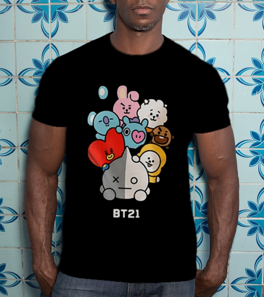 BT21 Characters Koya RJ Shooky Mang Chimmy Tata Cooky Van T-Shirt