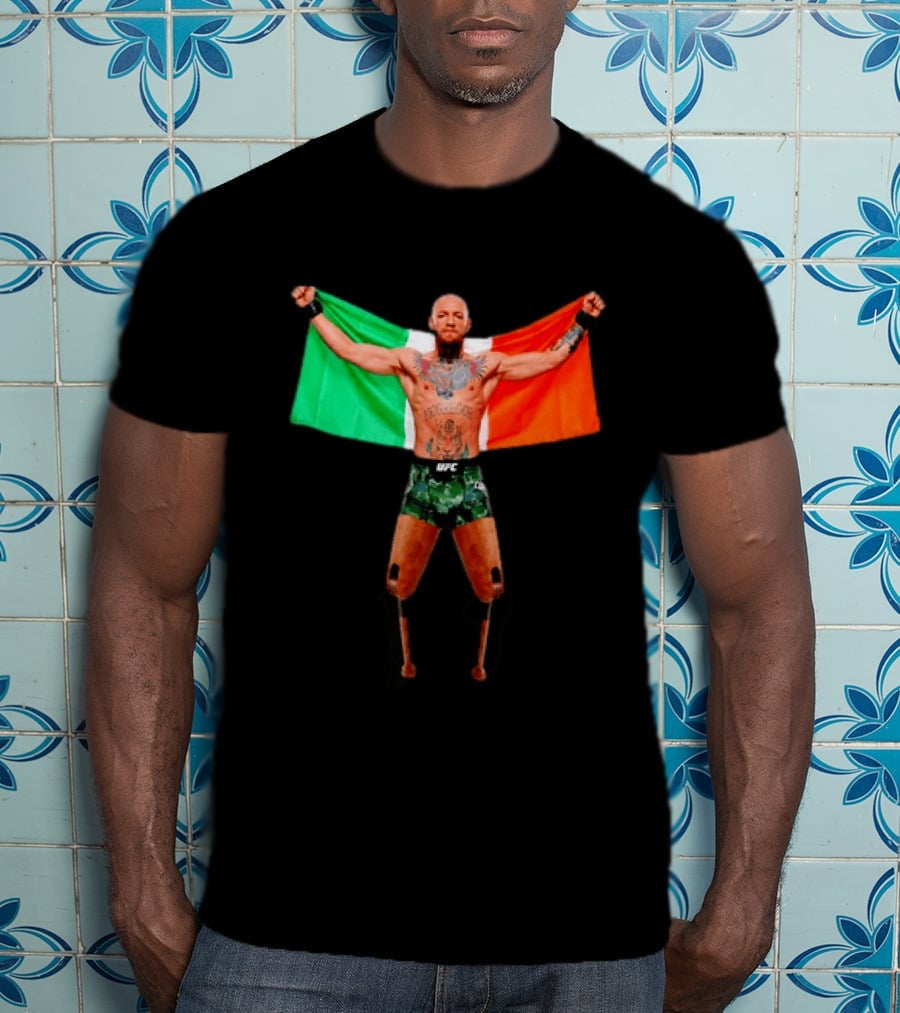 Conor McGregor UFC Prosthetic Leg Irish Flag Celebration T-Shirt