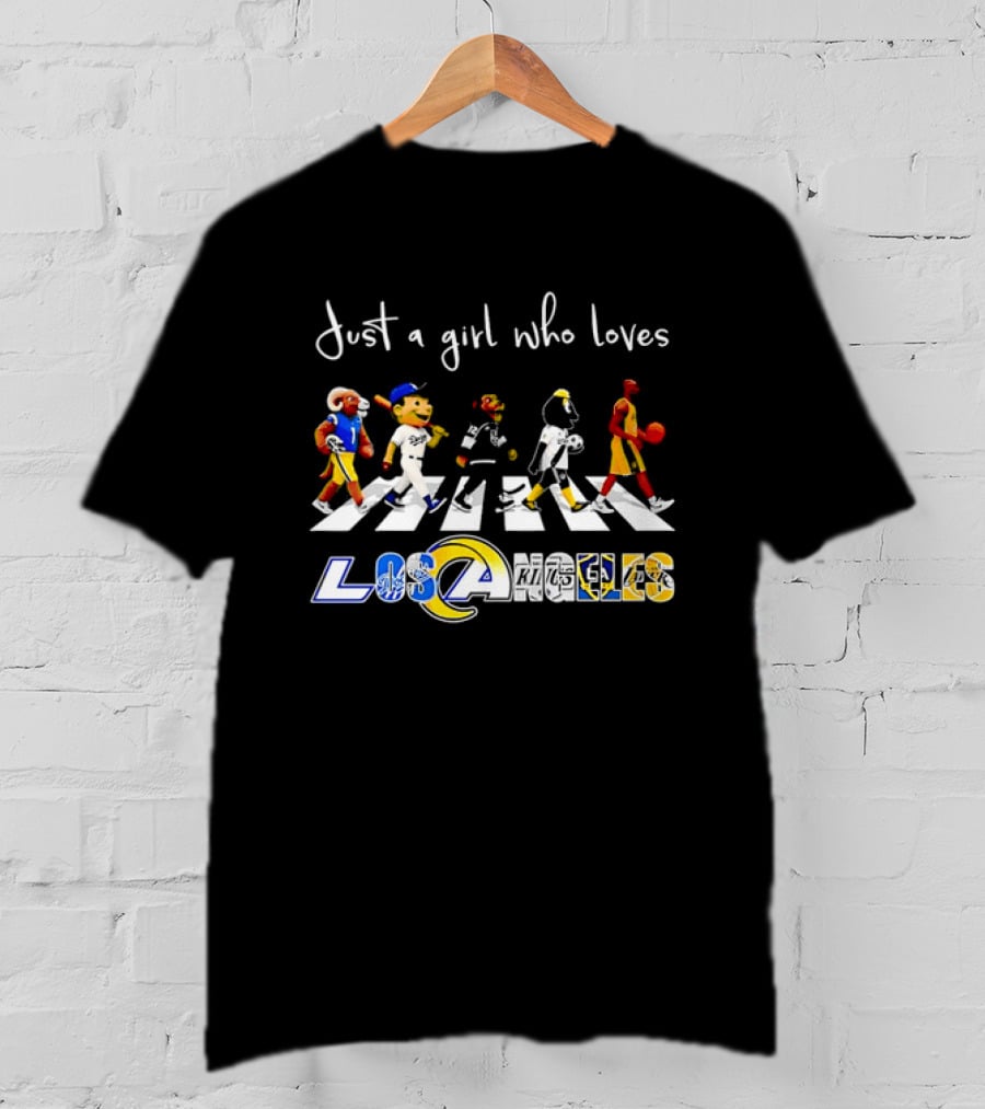 Just A Girl Who Loves Los Angeles Sports Teams Abbey Road Crosswalk T-Shirt