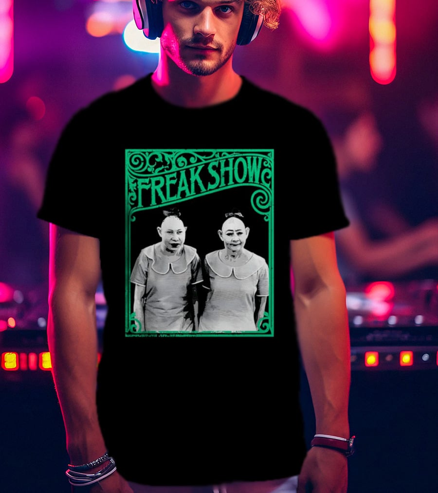 Freak Show Vintage Circus Sideshow Twins T-Shirt