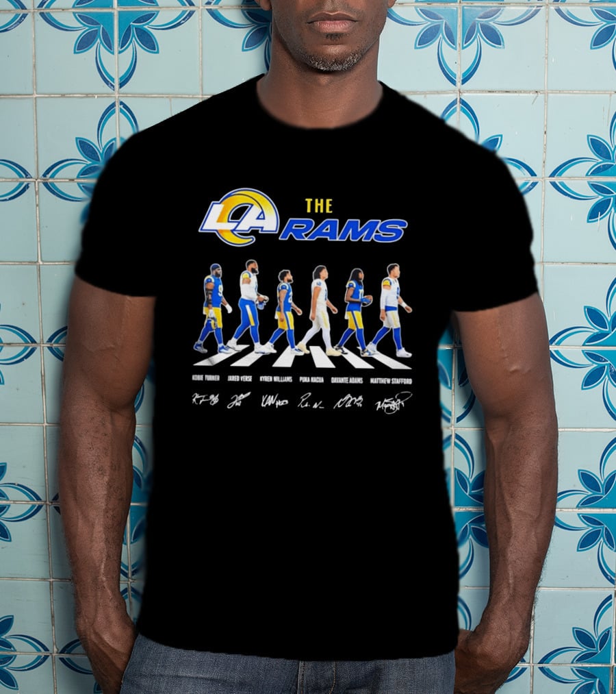 Kobie Turner Jared Verse Kyren Williams Puka Nacua Davante Adams Matthew Stafford The Rams Abbey Road NFL Players T-Shirt