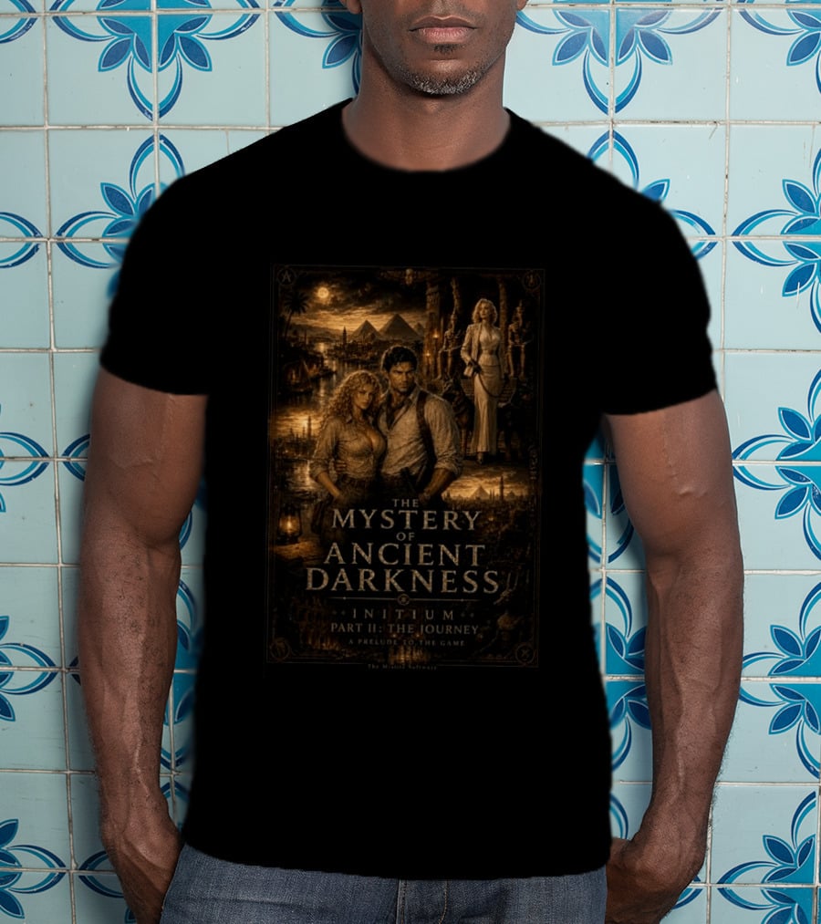 The Mystery Of Ancient Darkness Initium Part II The Journey A Prelude To The Game Retro Adventure Scene T-Shirt
