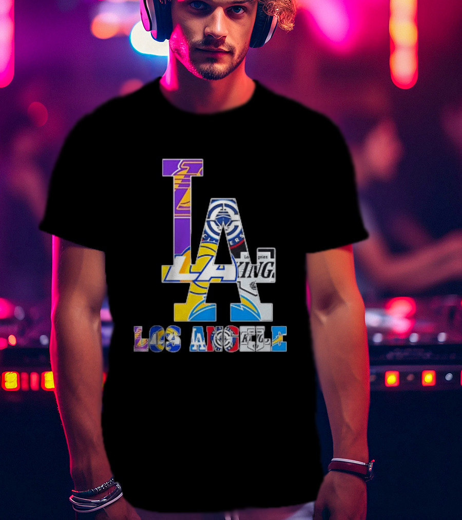 Los Angeles Lakers Clippers Kings Rams Chargers Fan Collection T-Shirt