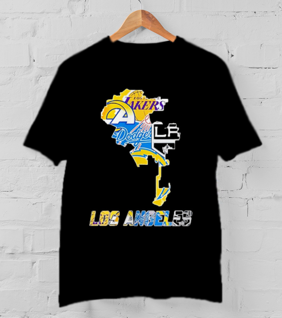 Los Angeles Lakers Rams Dodgers LA Kings Chargers Sports Team Logos T-Shirt