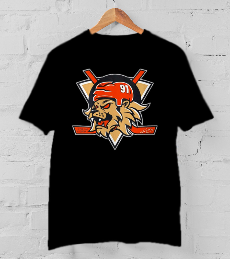 LC 91 Leo Carlsson 91 Center Anaheim Ducks Lion Hockey T-Shirt