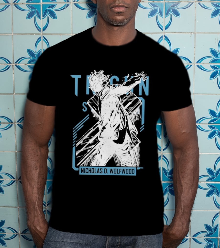 Trigun Stampede Nicholas D Wolfwood Cross Sketch T-Shirt