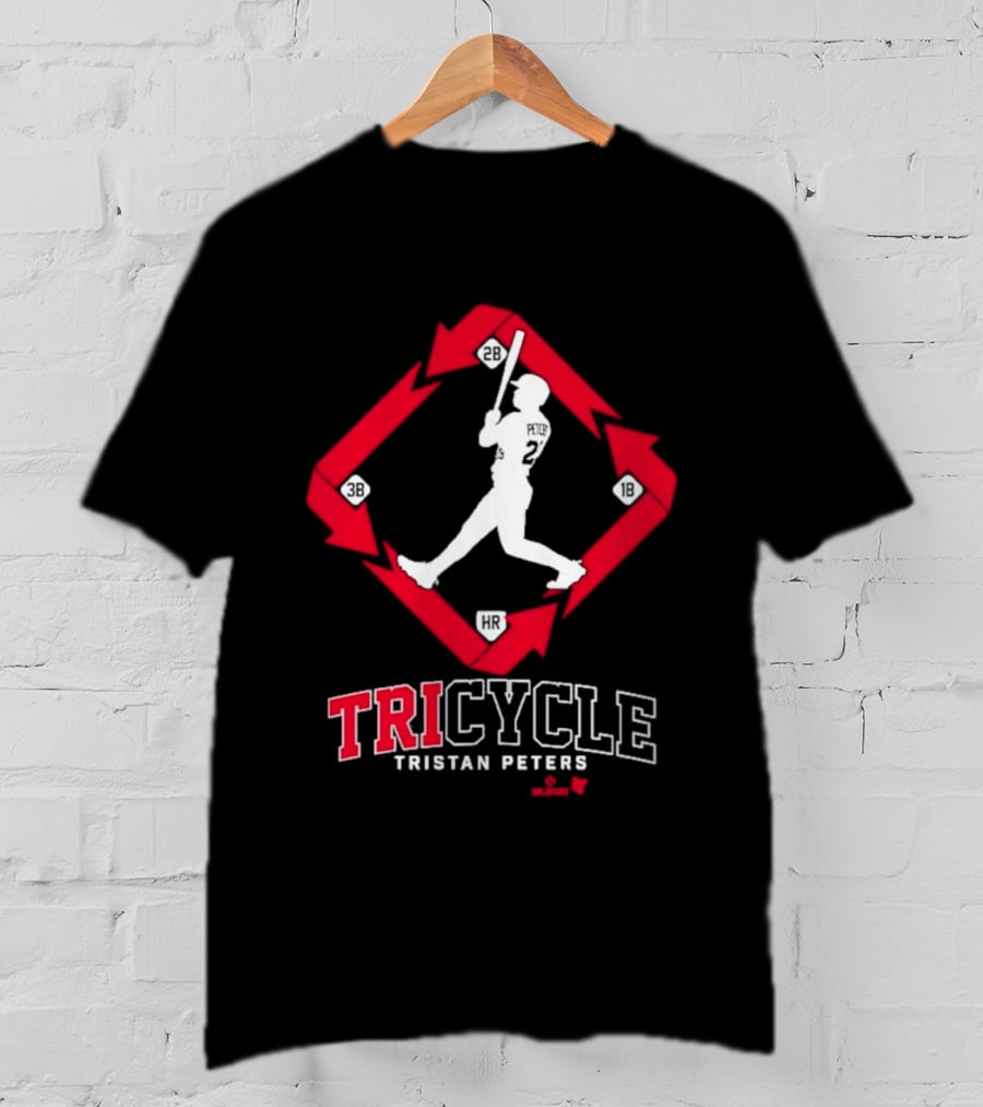 Tristan Peters TriCycle Baseball Player Number 2 Red Arrow Diamond T-Shirt
