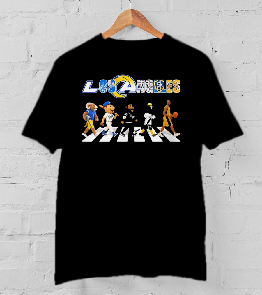 Los Angeles Dodgers Rams Kings Galaxy Lakers Abbey Road Walk T-Shirt