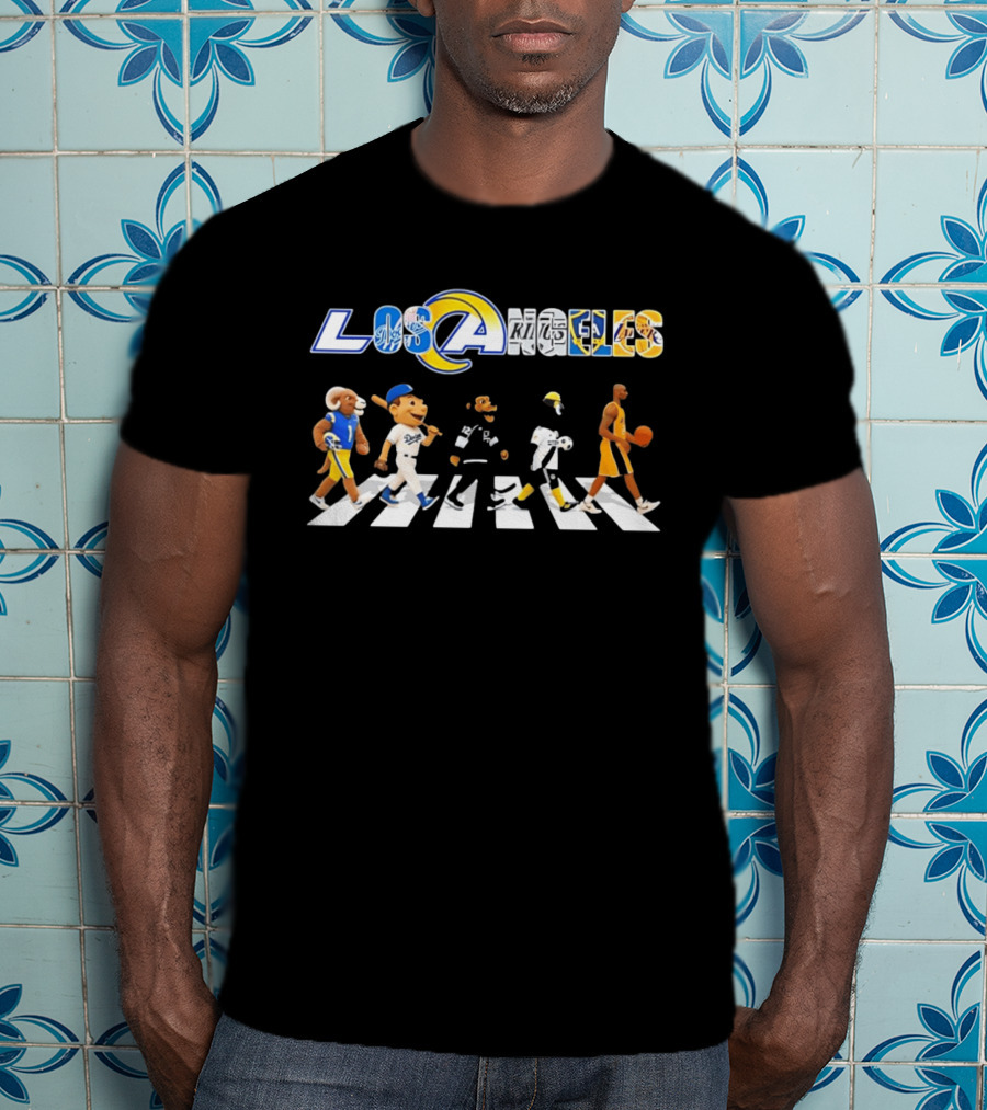 Los Angeles Dodgers Rams Kings Galaxy Lakers Abbey Road Walk T-Shirt