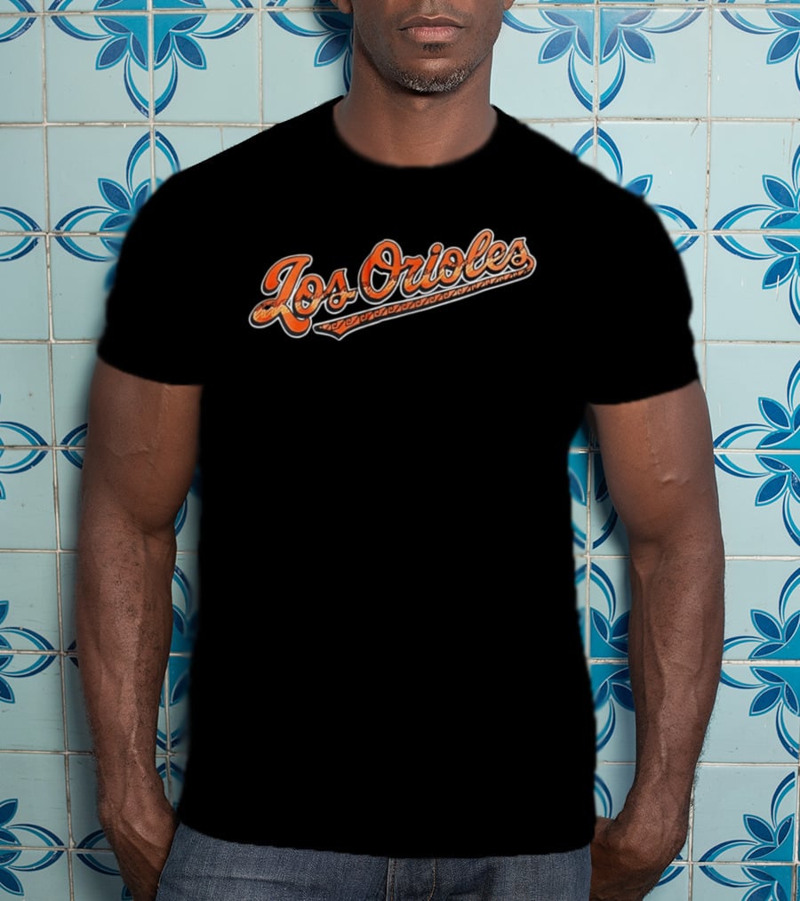 Los Orioles Baltimore Orioles Orange Script T-Shirt