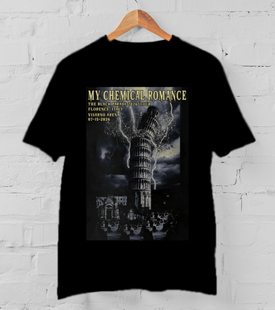 My Chemical Romance The Black Parade 2026 Tour Visarno Arena Florence Italy Jul 15 2026 T-Shirt