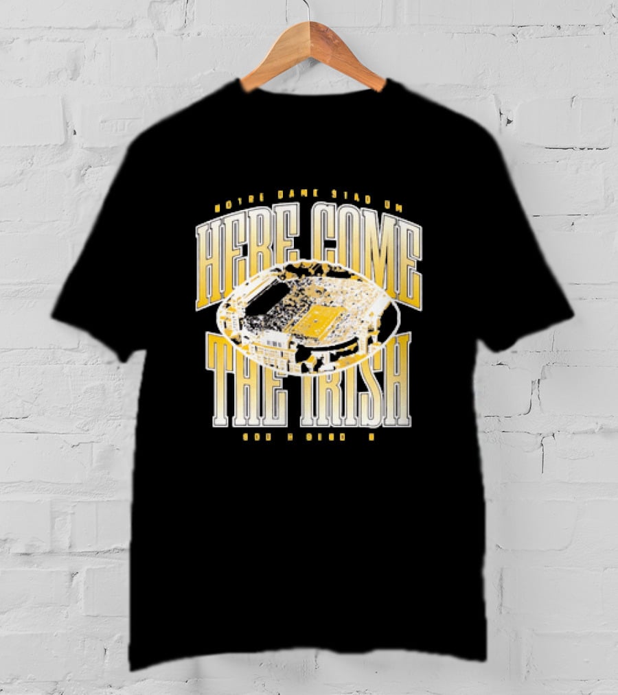 Notre Dame Stadium Here Come The Irish Football T-Shirt