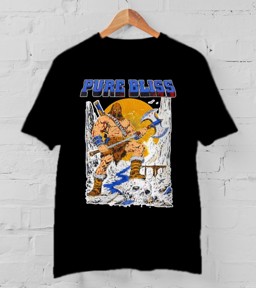 Pure Bliss Barbarian Warrior Axe Skull Fantasy Adventure T-Shirt