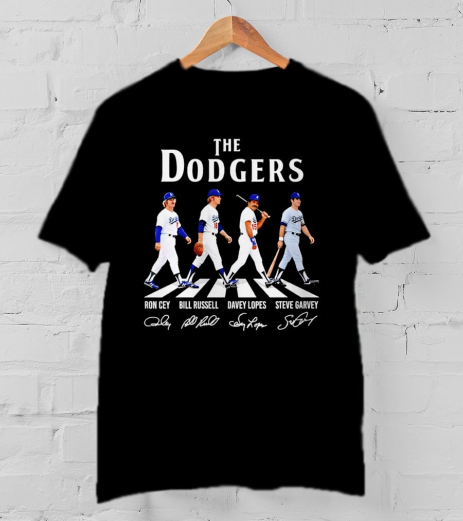 The Dodgers Ron Cey Bill Russell Davey Lopes Steve Garvey Walking T-Shirt