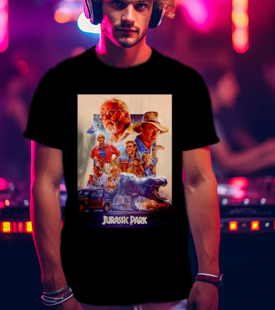 Sam Neill Laura Dern Jeff Goldblum Richard Attenborough Jurassic Park RIP T-Shirt