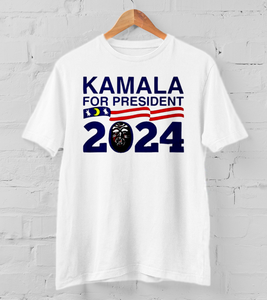 Kamala For President 2024 Stars And Stripes Moon Face T-Shirt
