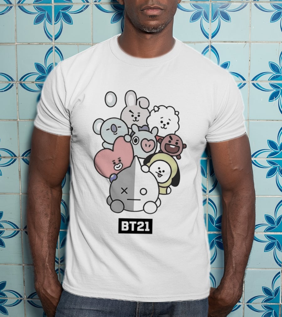 BT21 Kpop Cartoon Characters Vibrant Group T-Shirt