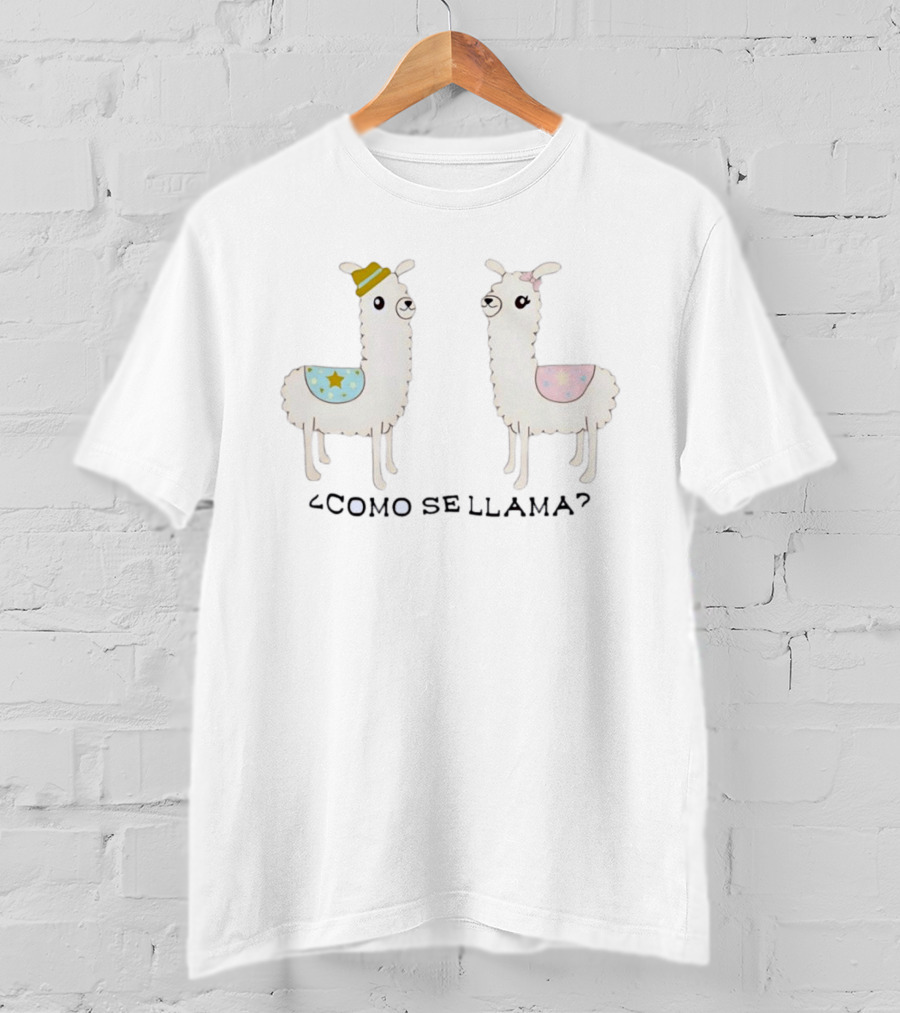 Llamas ¿Como Se Llama? Cute Llama Pair With Hats T-Shirt