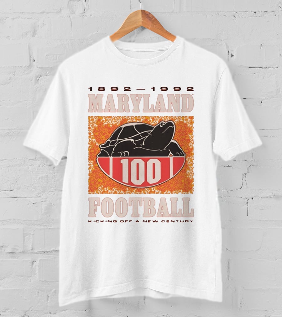 Maryland Football 1892 1992 Centennial Kicking Off A New Century Terps Turtle T-Shirt