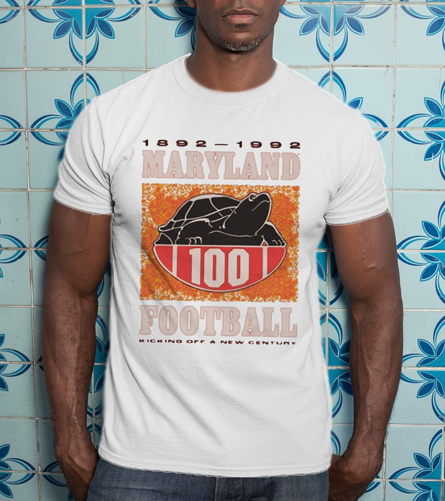Maryland Football 1892 1992 Centennial Kicking Off A New Century Terps Turtle T-Shirt