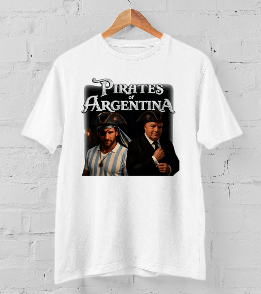 Pirates Of Argentina Messi Infantino Soccer Themed Merchandise T-Shirt