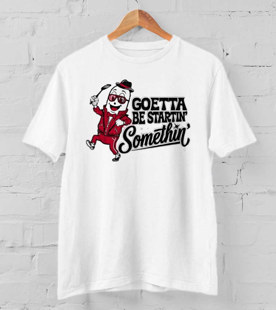 Goetta Be Startin Somethin Hotdog Retro Sunglasses Suit Fedora T-Shirt