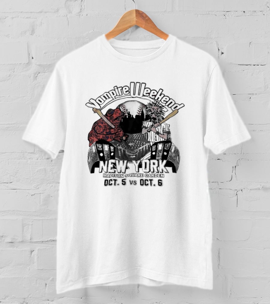 Vampire Weekend Toad Baseball New York Madison Square Garden October T-Shirt