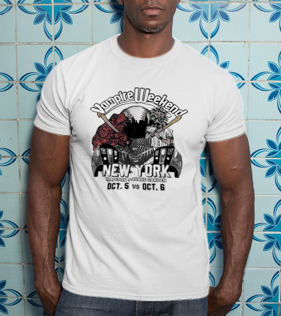 Vampire Weekend Toad Baseball New York Madison Square Garden October T-Shirt