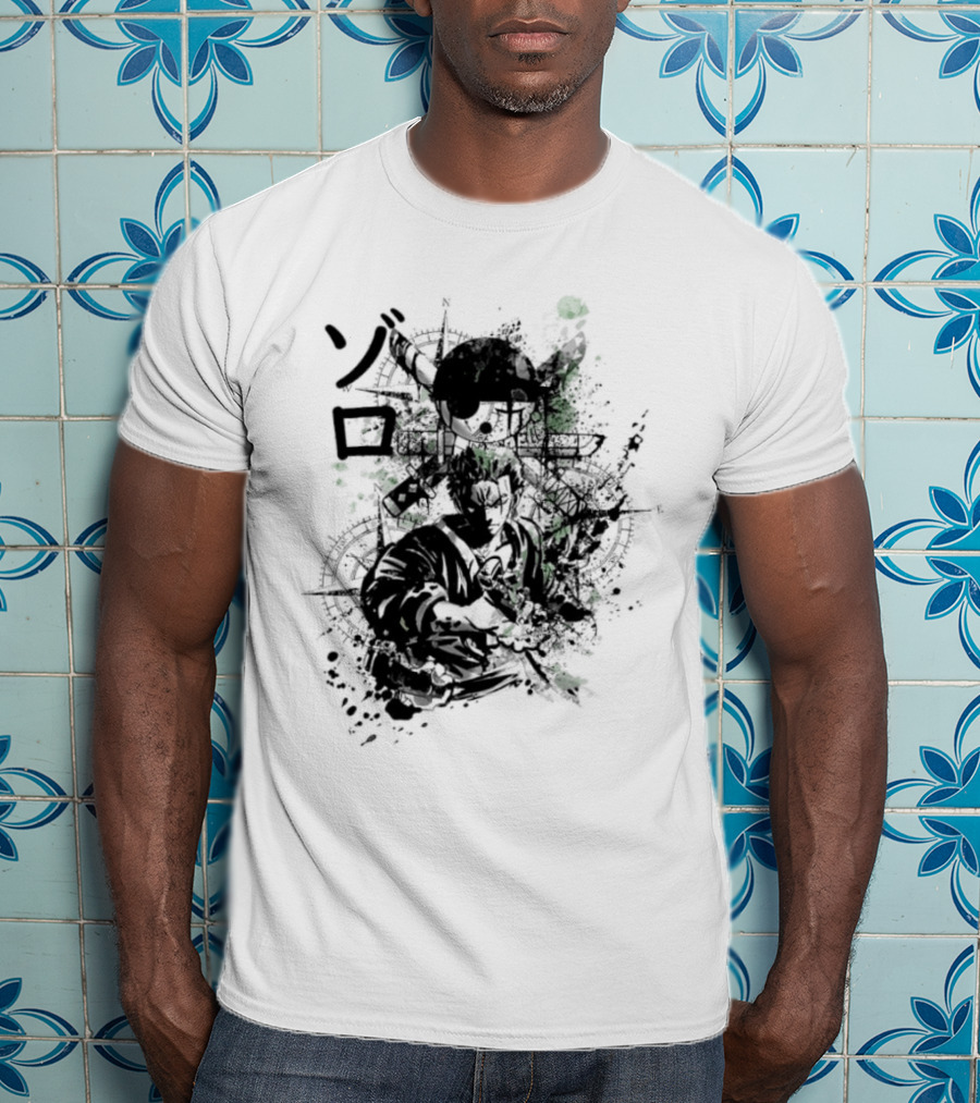Japanese Kanji Ink Art With Splatter Effect T-Shirt
