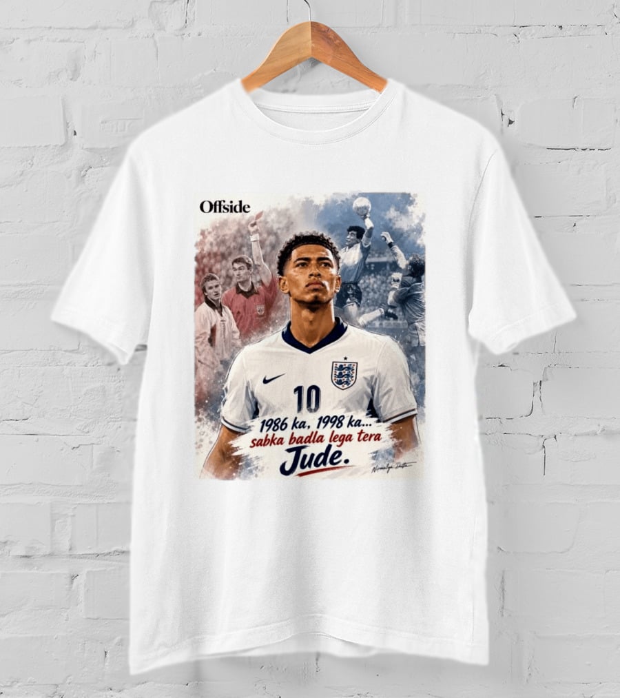 Offside 1986 1998 Sabka Badla Lega Tera Jude Bellingham T-Shirt