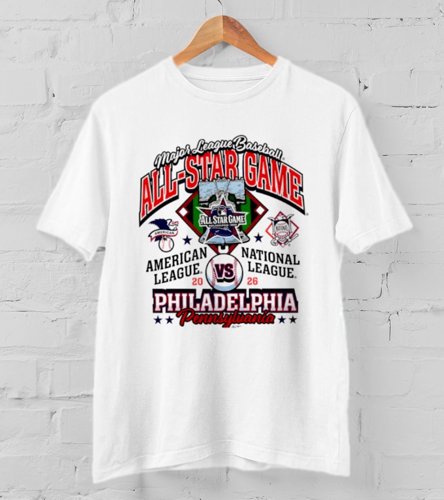 Major League Baseball All Star Game 2026 Philadelphia American League Vs National League T-Shirt