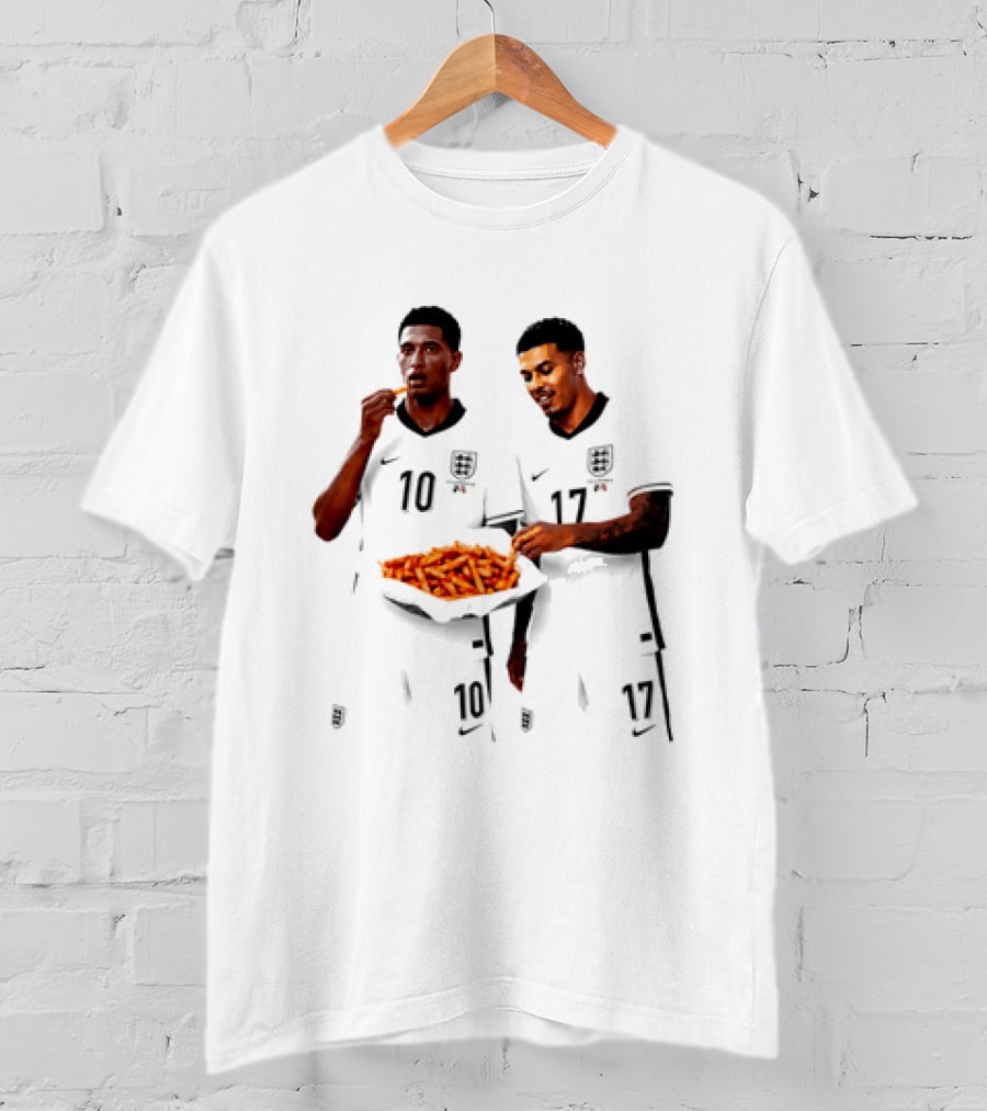 Jude Bellingham And Morgan Rogers Eating Orange Chips Mural Stourbridge Halesowen T-Shirt