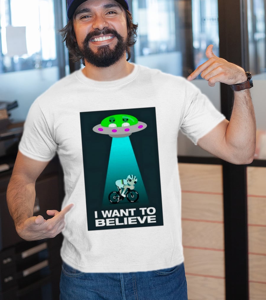 Pogacar UFO Cycling Aliens I Want To Believe T-Shirt