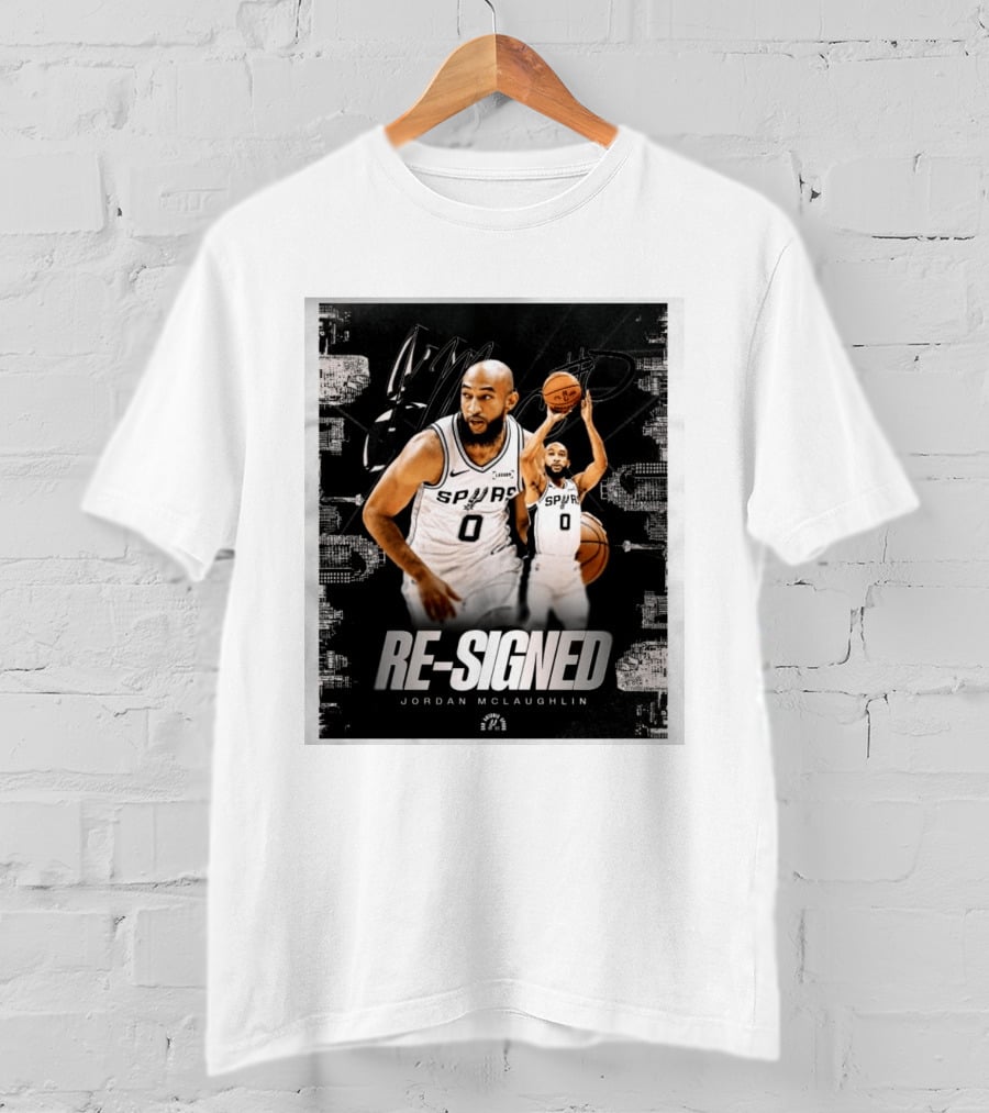 Re Signed Jordan McLaughlin Spurs Basketball San Antonio T-Shirt
