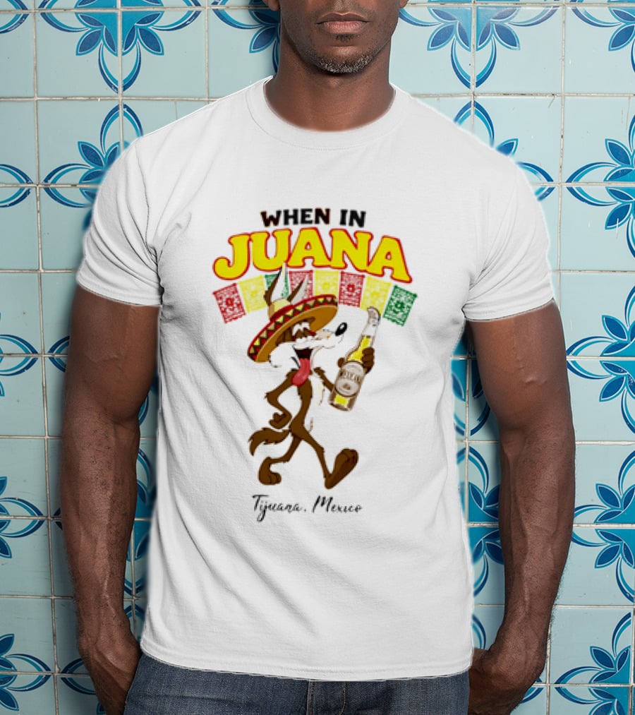 When In Juana Tijuana Mexico Sombrero Flags Fiesta T-Shirt
